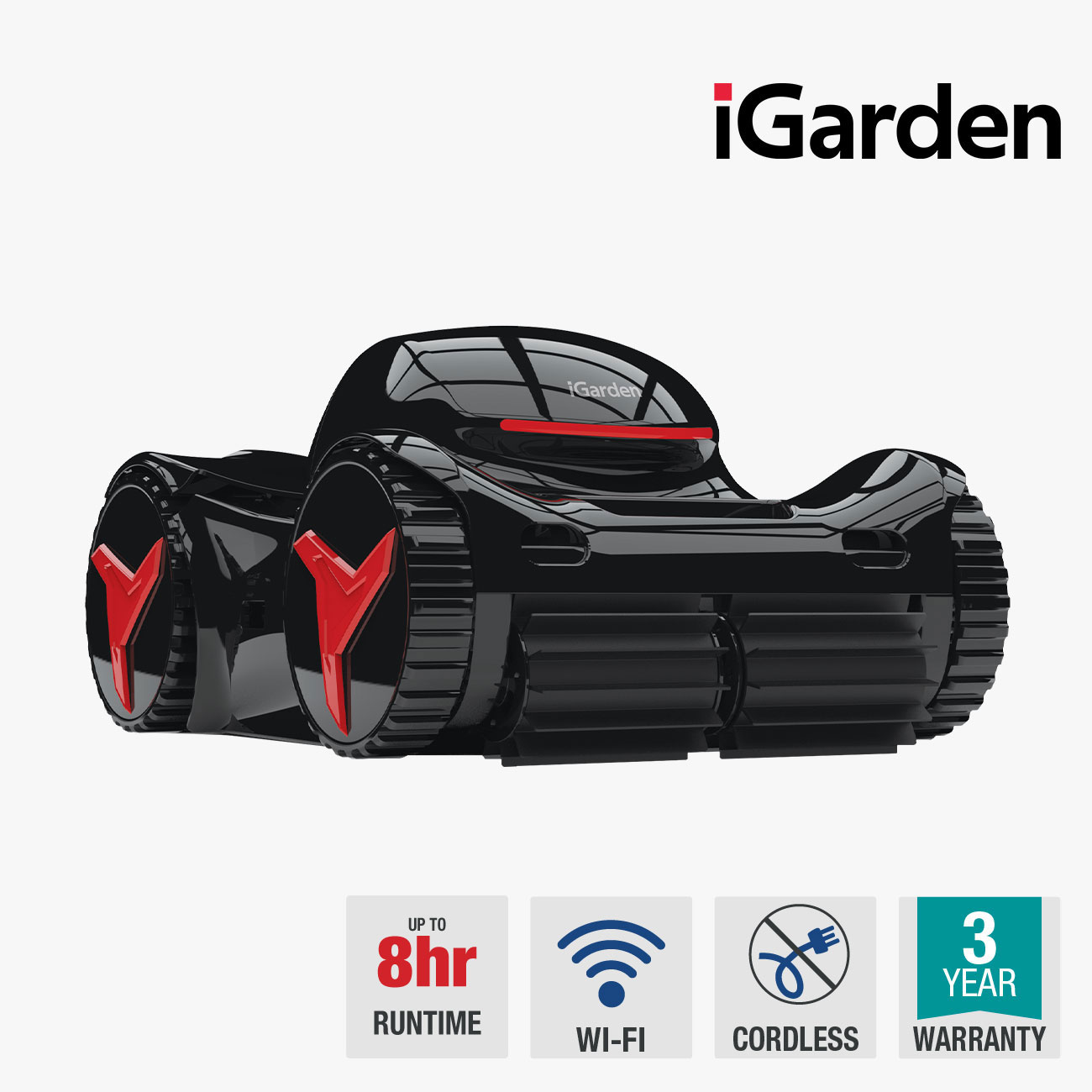 iGarden M1-80 Cordless Robotic Pool Cleaner iGarden M1-80 Cordless Robotic Pool Cleaner cleaning pool floor walls and waterline with 8-hour runtime